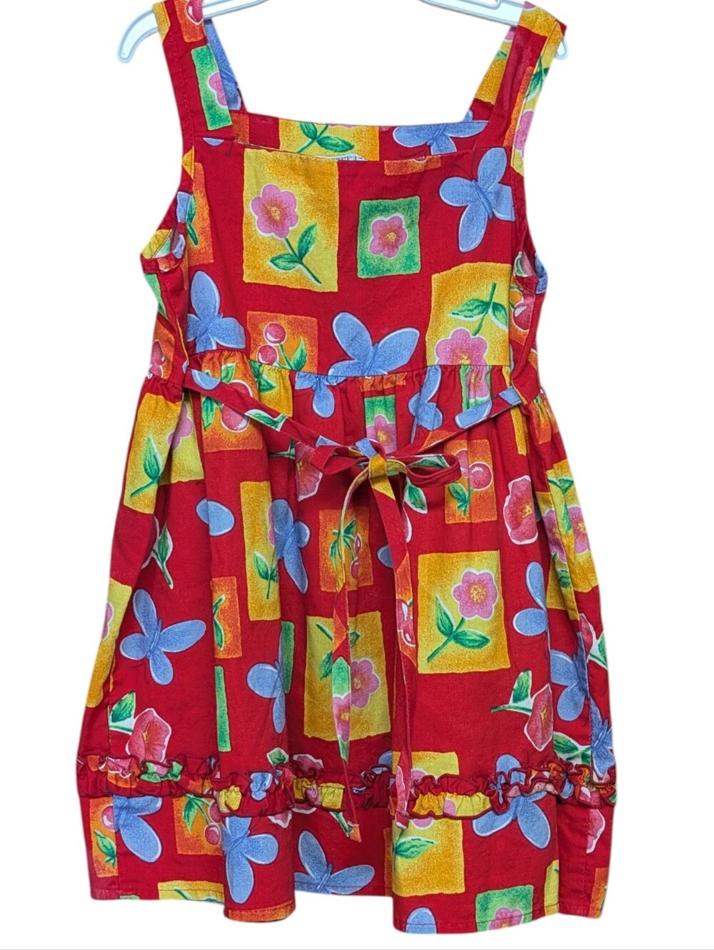 Rare Too! by Rare Editions Red Floral Cotton Sundress Girls Size 4T - Picture 2 of 8